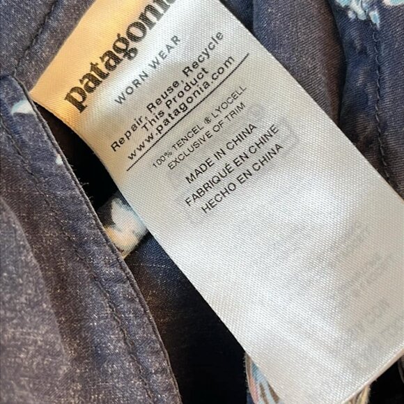 Women's Med Patagonia June Lake Blue Floral Dress Granola Girl CottageCore Lagen - Picture 4 of 10